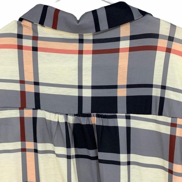 Womens Cestyle Plaid Blouse Large 9722 roll tab - Picture 6 of 6